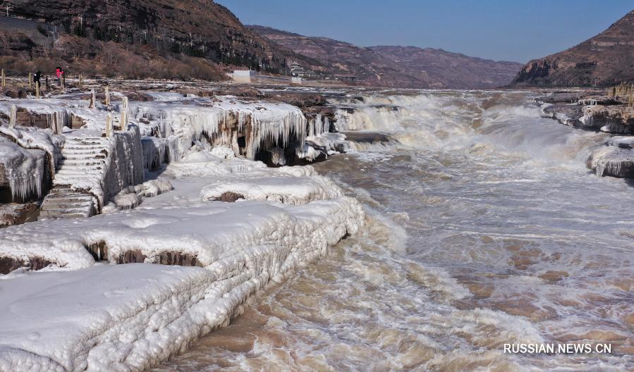 Дивный пейзаж у водопада Хукоу на реке Хуанхэ